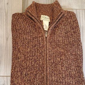 L.L.Bean Men's Zip Front Sweater,  Brown, Size XL Tall